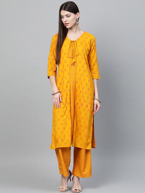 printed straight kurta - 17203759 - Very Small Image - 1