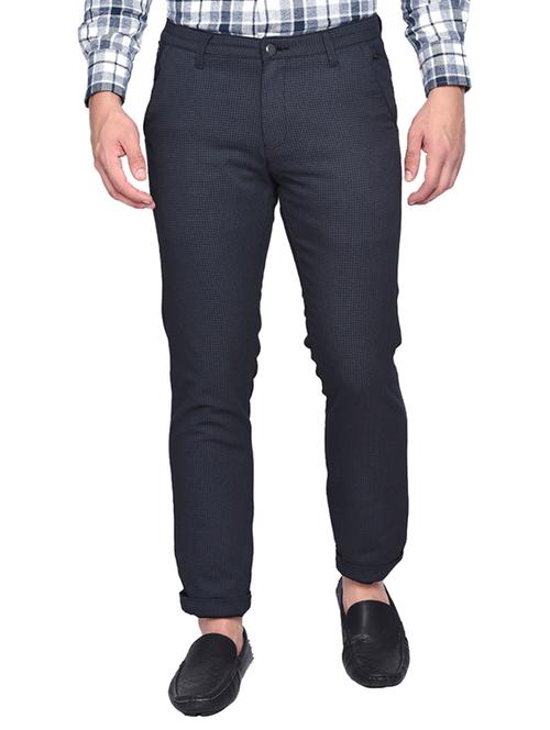navy blue checkered chinos - 17204492 - Very Small Image - 1