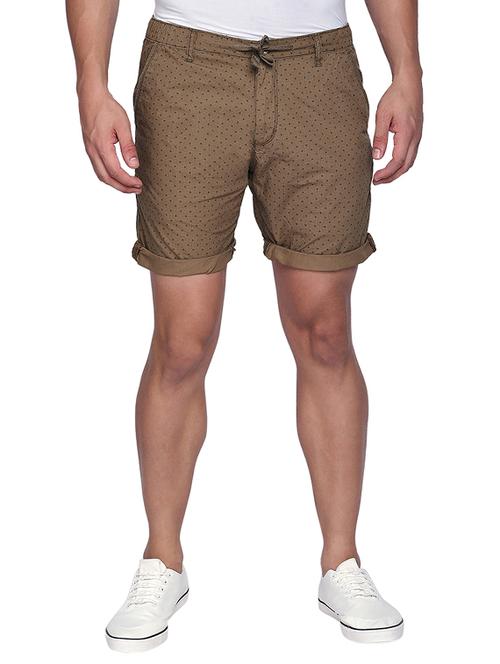 khaki printed shorts - 17204536 - Very Small Image - 1