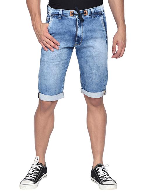 blue washed denim shorts - 17204621 - Very Small Image - 1