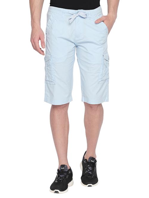 light blue solid bermuda shorts - 17204674 - Very Small Image - 1