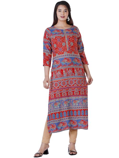 floral straight kurta - 17205599 - Very Small Image - 1