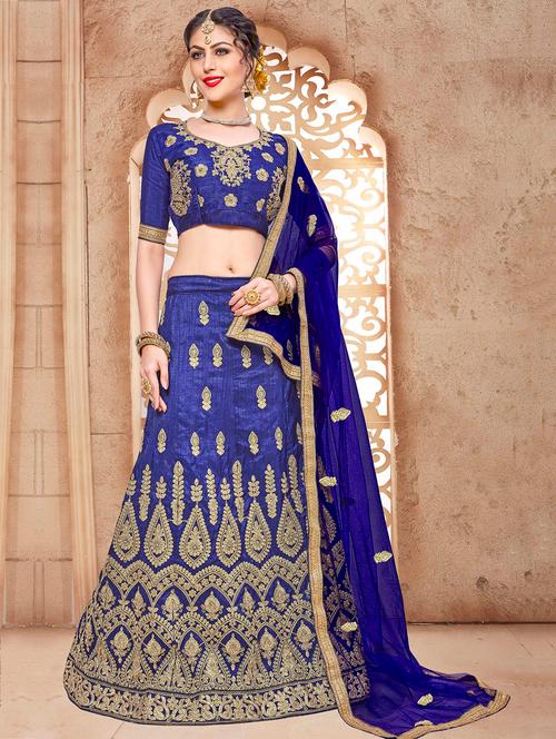 embroidered a-line lehenga - 17205841 - Very Small Image - 1