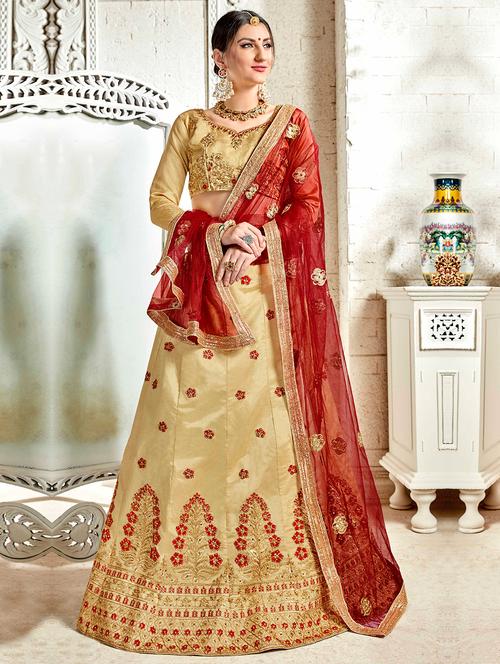 embroidered a-line lehenga - 17205875 - Very Small Image - 1