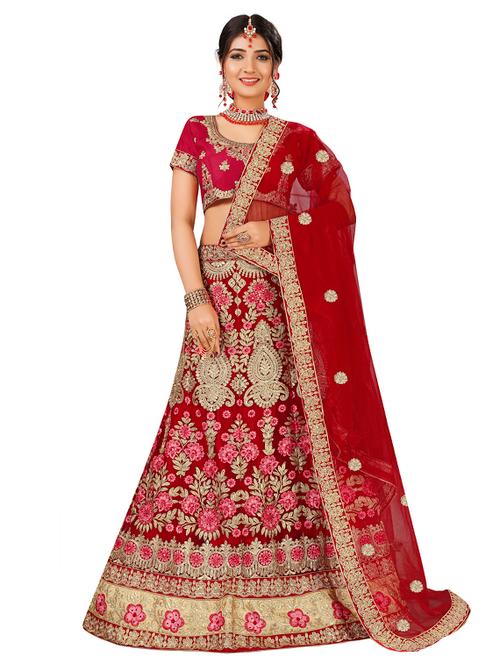 embroidered a-line lehenga - 17205935 - Very Small Image - 1