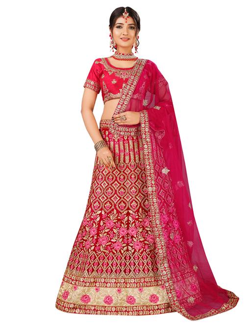 embroidered a-line lehenga - 17205937 - Very Small Image - 1
