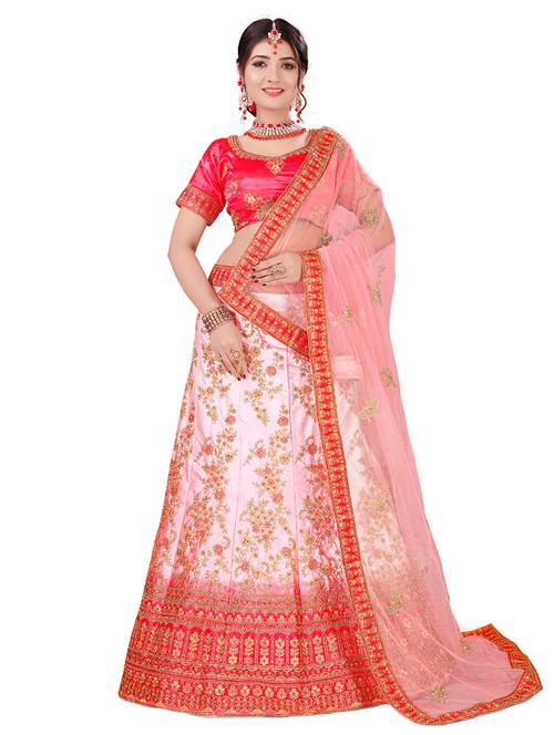 embroidered a-line lehenga - 17205941 - Very Small Image - 1