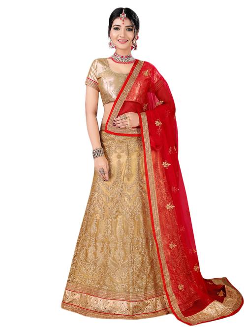 embroidered panelled lehenga - 17205953 - Very Small Image - 1
