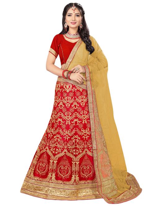 embroidered panelled lehenga - 17205960 - Very Small Image - 1