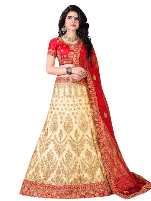 embroidered a-line lehenga - 17205971 - Very Small Image - 1