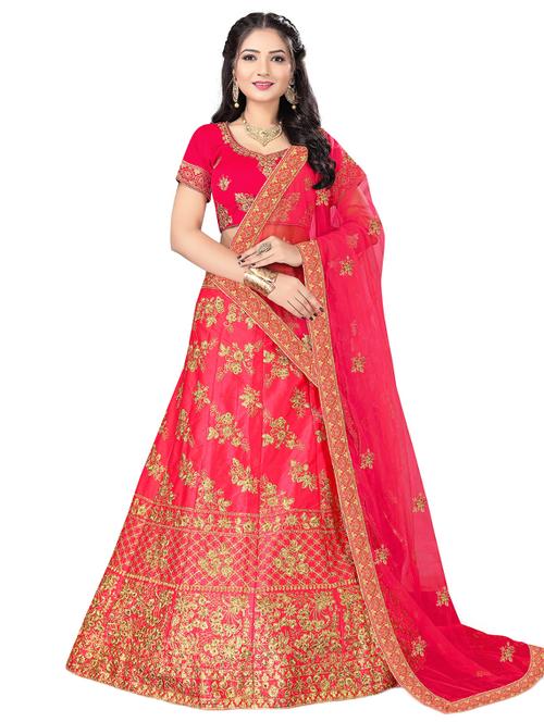 embroidered a-line lehenga - 17205975 - Very Small Image - 1