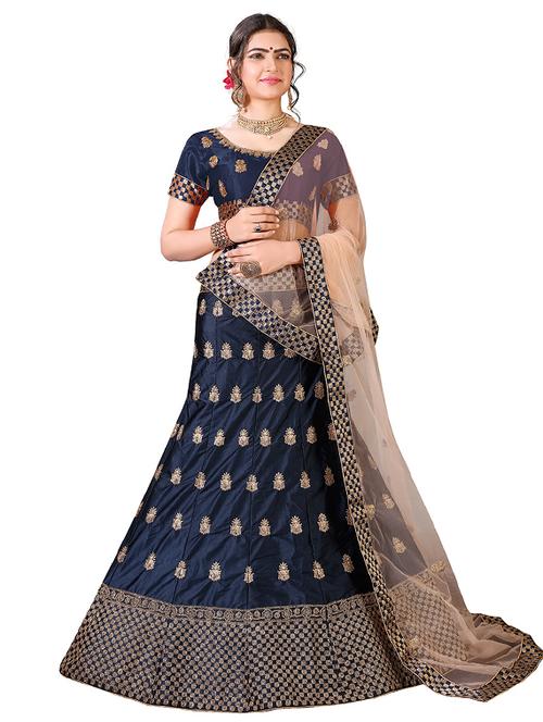 embroidered panelled lehenga - 17205985 - Very Small Image - 1