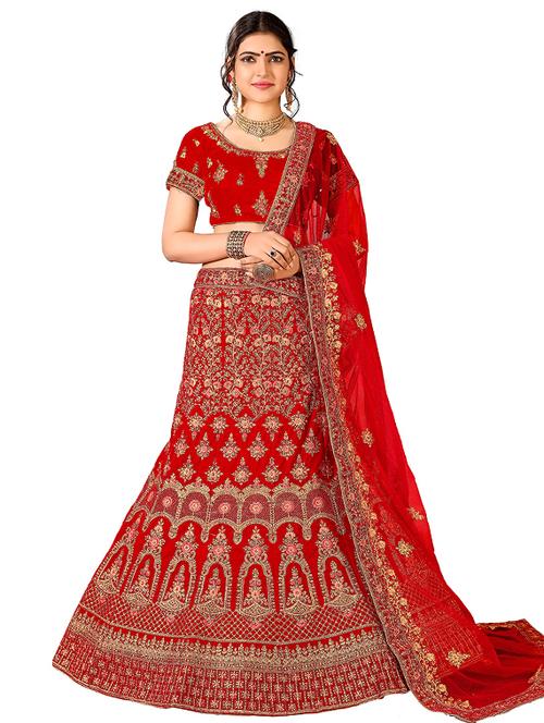 embroidered panelled lehenga - 17205990 - Very Small Image - 1
