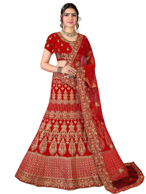 embroidered panelled lehenga - 17205992 - Very Small Image - 1