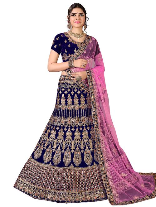 embroidered panelled lehenga - 17205993 - Very Small Image - 1