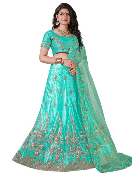 embroidered panelled lehenga - 17205994 - Very Small Image - 1