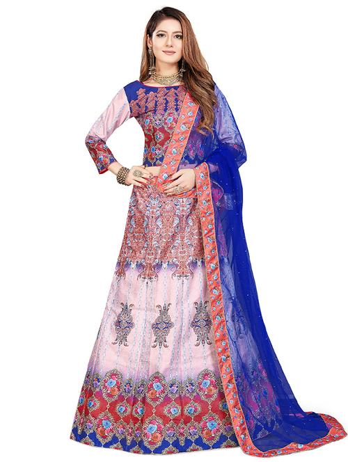 embroidered panelled lehenga - 17205999 - Very Small Image - 1