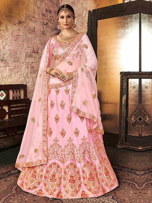 embroidered a-line lehenga - 17206015 - Very Small Image - 1