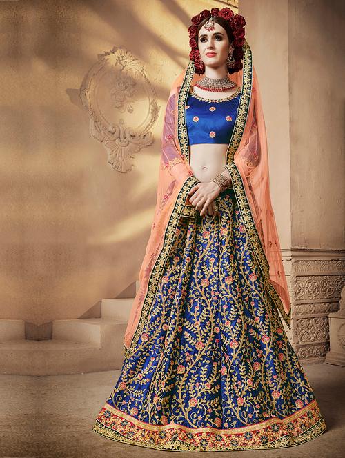 embroidered panelled lehenga - 17206020 - Very Small Image - 1