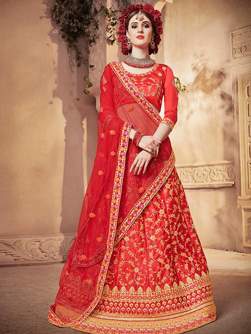 embroidered panelled lehenga - 17206022 - Very Small Image - 1