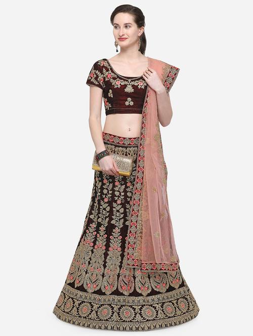 embroidered panelled lehenga - 17206031 - Very Small Image - 1