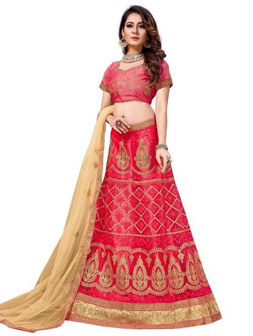 embroidered a-line lehenga - 17206054 - Very Small Image - 1