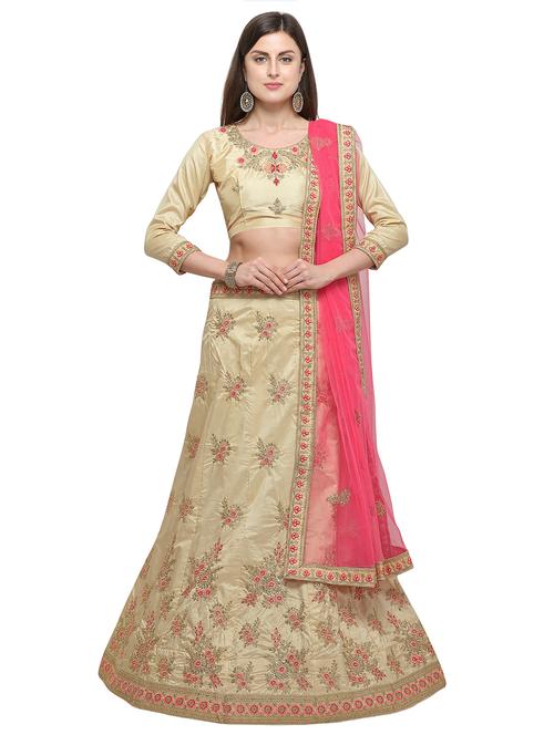 embroidered a-line lehenga - 17206063 - Very Small Image - 1