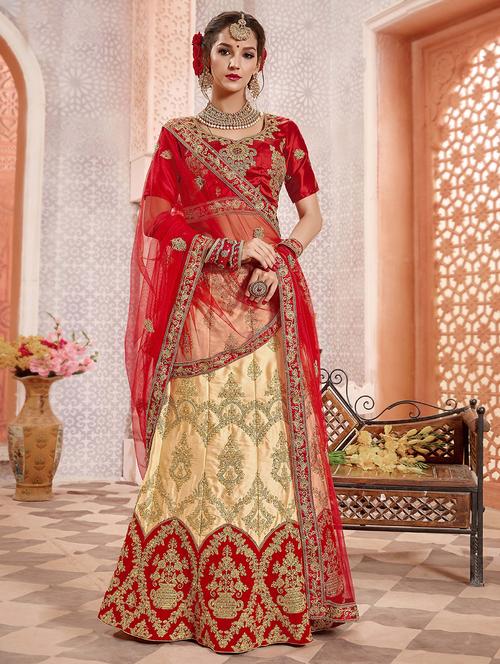 embroidered a-line lehenga - 17206083 - Very Small Image - 1