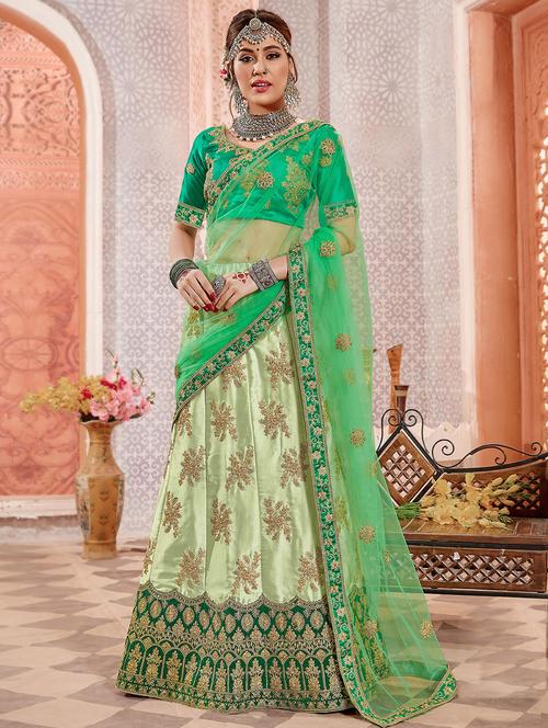 embroidered a-line lehenga - 17206084 - Very Small Image - 1