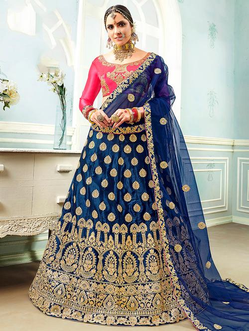 embroidered a-line lehenga - 17206101 - Very Small Image - 1