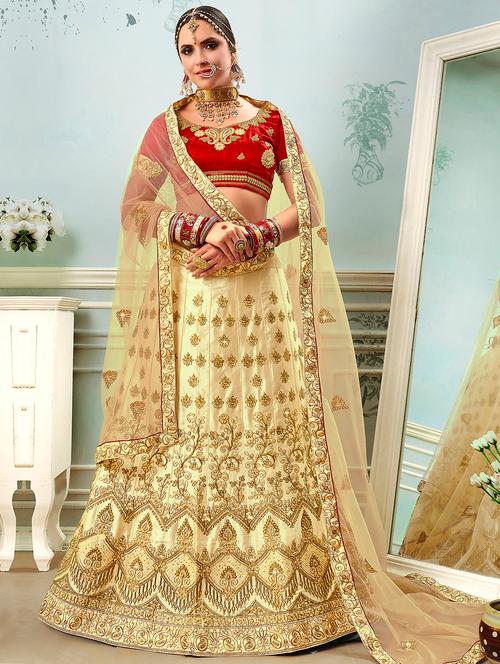 embroidered a-line lehenga - 17206103 - Very Small Image - 1