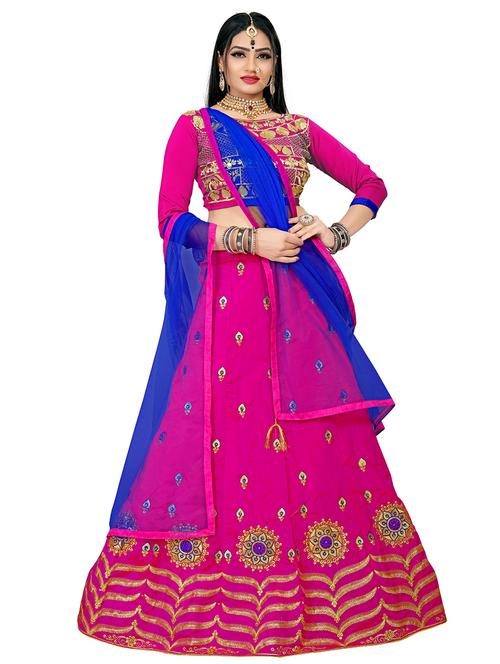 embroidered panelled lehenga - 17206170 - Very Small Image - 1