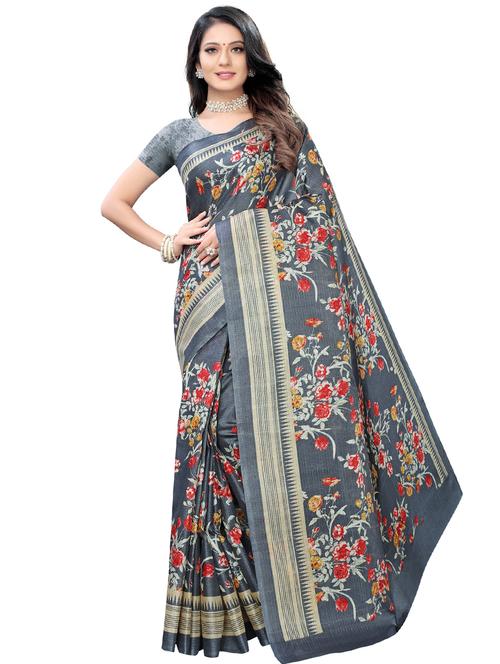 floral print bhagalpuri saree with blouse - 17206220 - Very Small Image - 1