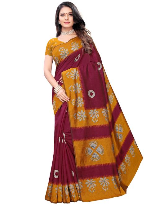 printed bhagalpuri saree with blouse - 17206232 - Very Small Image - 1