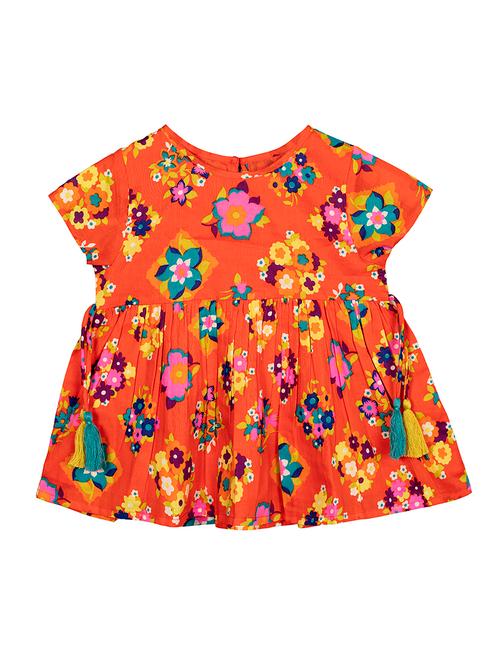 orange cotton regular tops & tee - 17206470 - Very Small Image - 1