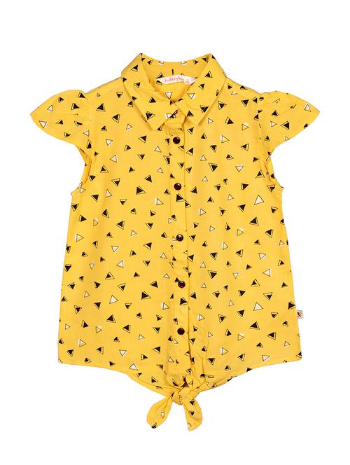 yellow rayon regular tops & tee - 17206472 - Very Small Image - 1