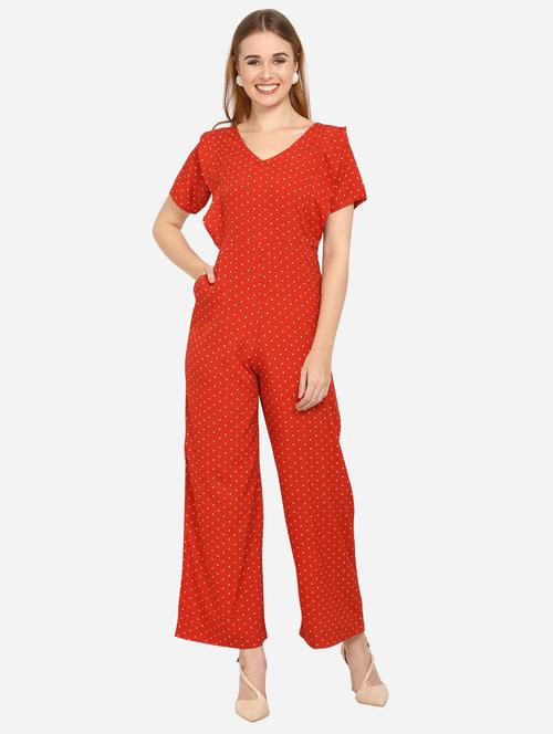 v neck full leg jumpsuit - 17207305 - Very Small Image - 1