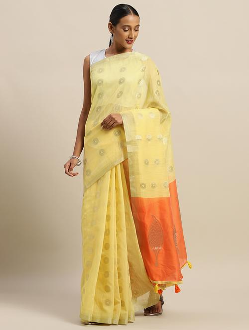 pastel woven saree - 17207358 - Very Small Image - 1