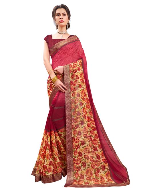floral printed saree - 17207568 - Very Small Image - 1