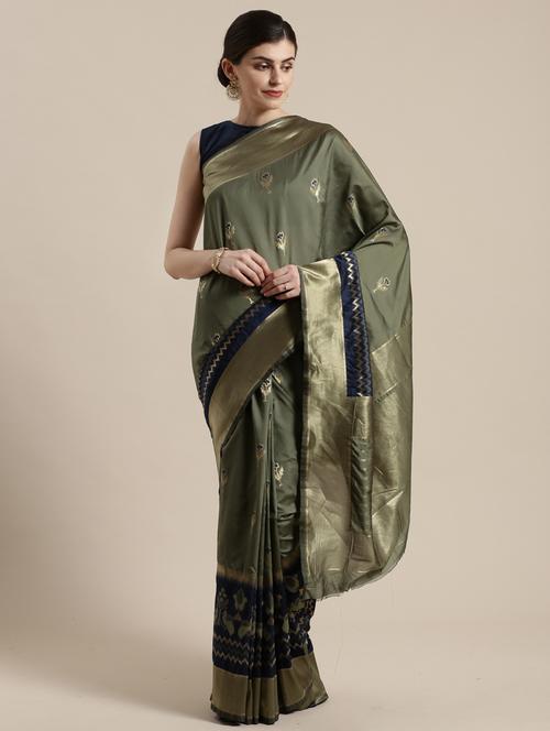 self design woven saree with blouse - 17207692 - Very Small Image - 1