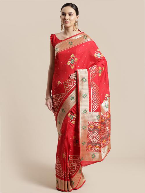 self design woven saree with blouse - 17207703 - Very Small Image - 1