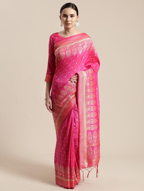 floral woven saree - 17207738 - Very Small Image - 1
