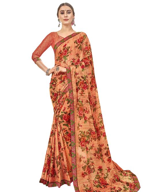 floral printed saree - 17207820 - Very Small Image - 1