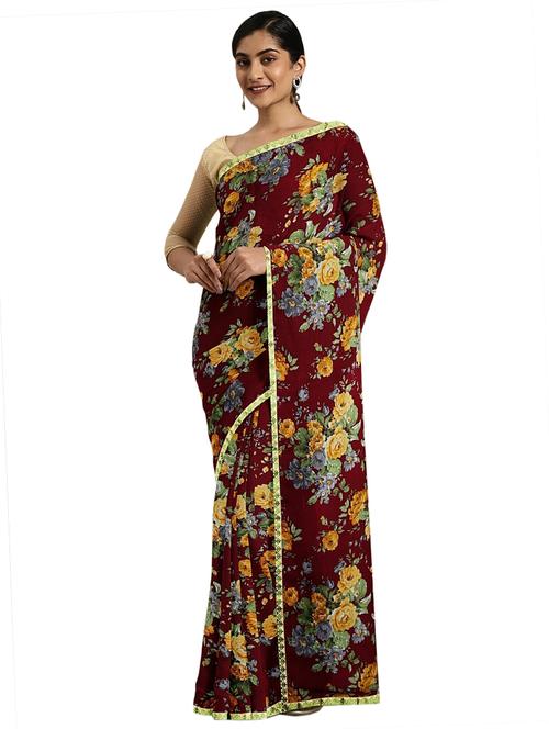 floral printed saree - 17207847 - Very Small Image - 1
