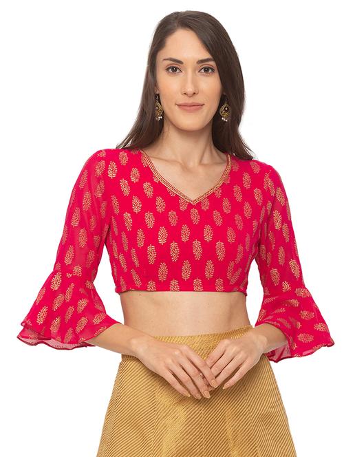 self design printed blouse - 17208560 - Very Small Image - 1