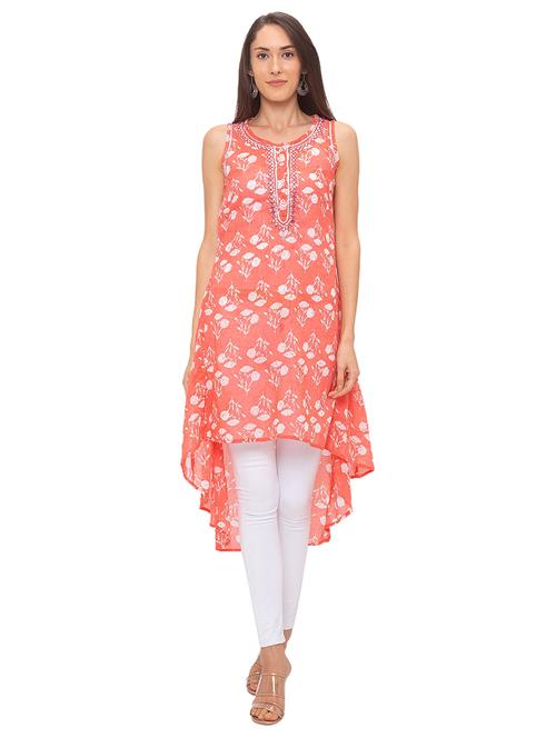 floral high-low kurta - 17208567 - Very Small Image - 1