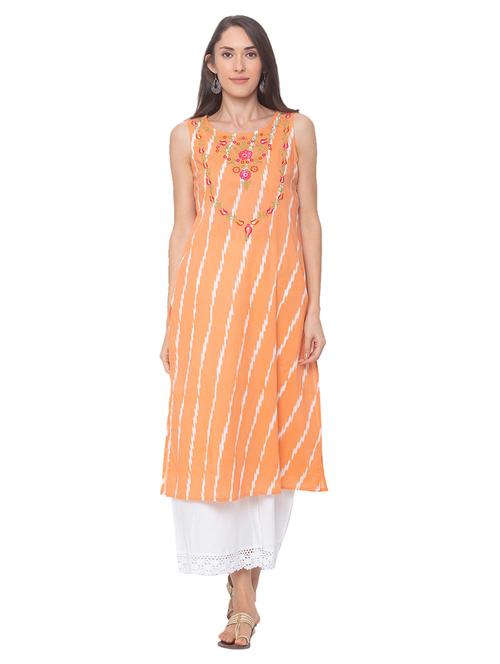 ikat print straight kurta - 17208607 - Very Small Image - 1