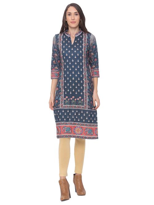 floral straight kurta - 17208640 - Very Small Image - 1
