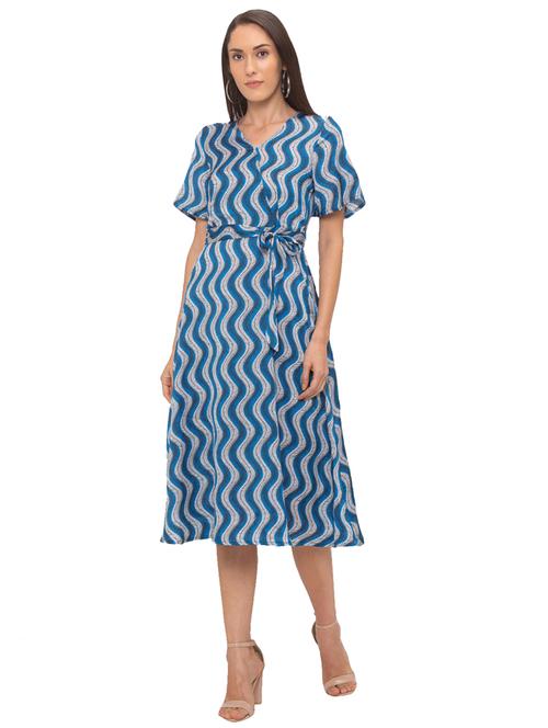 tie front printed dress - 17208736 - Very Small Image - 1