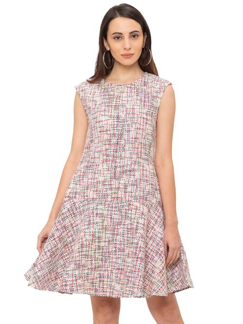 round neck checkered dress - 17208745 - Very Small Image - 1